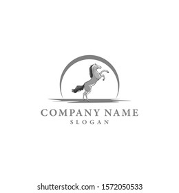 simple logo vector art template horse