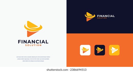 vector de logotipo simple, logotipo de crecimiento financiero