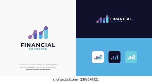 simple logo vector, financial growth logo