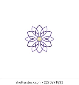 Simple Logo Vector Flower Line Spa Aestetic