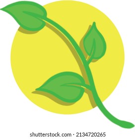 a simple logo vector for green tea leaves