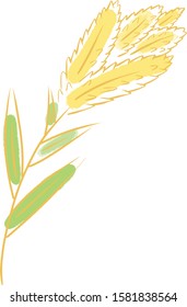 Simple Logo Vector Illustration of a Grain Ear of Wheat or Corn Stalk