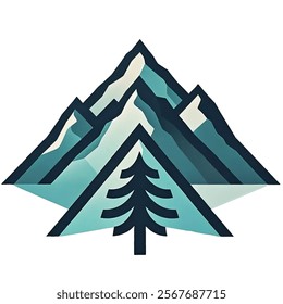 Simple logo vector illustration of mountains 