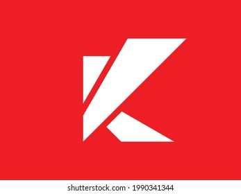 ilustración simple del vector del logotipo de letra fuerte K