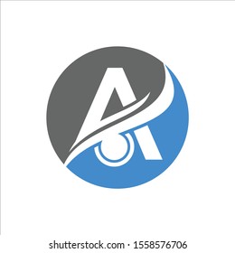 simple logo vector initial "A"