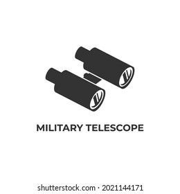 Simple Logo Vector Military Telescope Equipment Spy Binocular