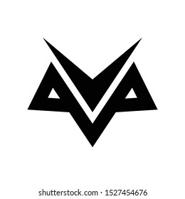 Simple logo vector monoline head wolf