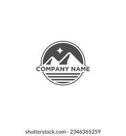 simple logo vector mountain for outdoor company