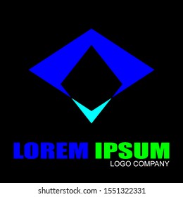 Simple logo vector with skyblue and blue color