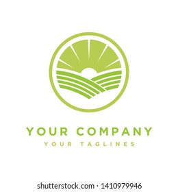 simple logo vector valley scenery