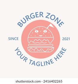simple logo of vintage burger with simple concept silhouette suitable for business
