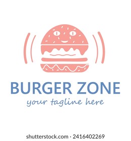 logotipo simple de la hamburguesa vintage con silueta concepto simple adecuada para el negocio