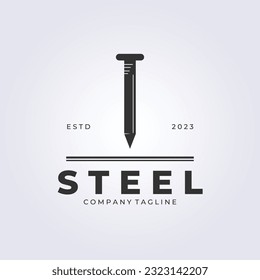 Simple logo vintage Steel nails vector illustration design