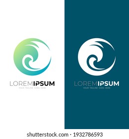 Simple logo with wave design template, circular wave logos