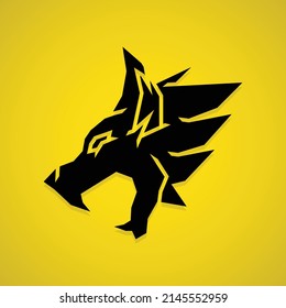 Simple logo of wolf head silhouette