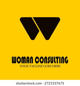 Logotipo simple con un tema de consulta de las mujeres