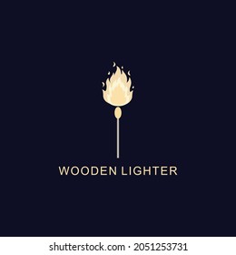 Simple logo wooden lighter Vector illustration for logo or logo