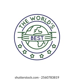 Simple Logo with World best icon. Simple Logo with the Earth, highlighting the African and European continents. Ideal for web design, mobile apps, educational materials. Vector illustration