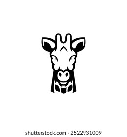 Logotipo simple del unicornio de la cebra, Ilustración vectorial negra en el fondo blanco
