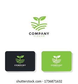 simple logos of agriculture and green plant seeds