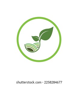simple logos of agriculture and green plant seeds