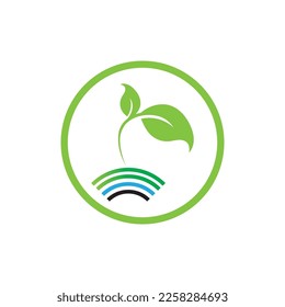 simple logos of agriculture and green plant seeds
