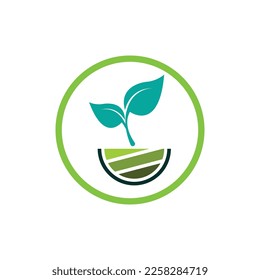 simple logos of agriculture and green plant seeds
