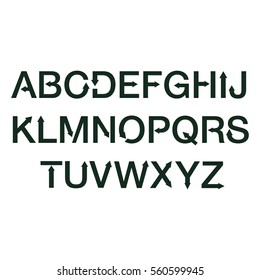 Simple logos with arrows. Alphabet with arrows inside every letter, isolated icons for web