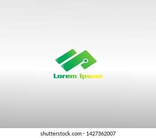 Simple logos in green and yellow