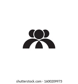 Simple logos initial M 3 People