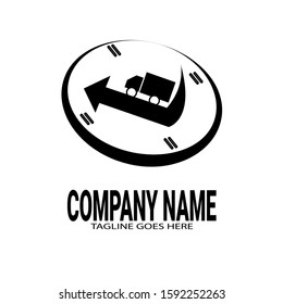 Simple logos, logistic express delivery, shipping services.