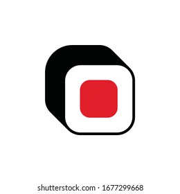 Simple logos sushi square restaurant