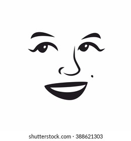 simple logotype female face