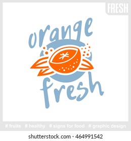 simple logotype fresh orange with blue