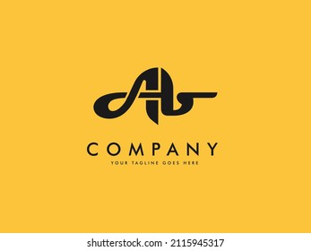 letra simple de logotipo vinculada A B Diseño de logotipo utilizable para empresas, industrias, alimentos, identidad de marca, productos, etc.
