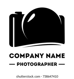 Simple logotype for a photographer. Abstract camera logo. Camera icon design silhouette in vector format.