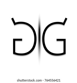 Simple logotype template, black and white isolated on white