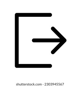 Simple logout and sign out icon. Vector.