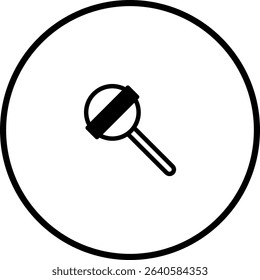 Simple Lollipop Icon Illustration: A Sweet and Minimalist Candy Design in Black and White