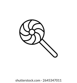 Ilustração De Pirulito Simples Com Design De Espiral Em Um Ícone De Palito