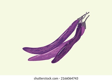 ingrediente simple de berenjena larga en el diseño de ilustraciones de vectores