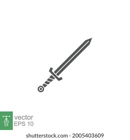 Einfache Long Japanisches Schwert Symbol solide, monoline Stil für Kampf, Waffe oder Schlacht Ritter Ausrüstung Linie Kunst für Spiele-Anwendung und Websites. Vektorgrafik. Design auf weißem Hintergrund. EPS10