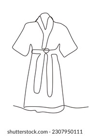 simple long nightgown line drawing