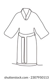 simple long nightgown line drawing