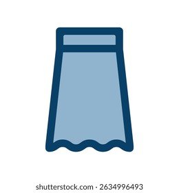 Simple long skirt vector icon illustration.