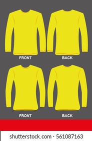 Simple Long Sleeve T-Shirts  design, colored Yellow