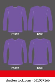Simple Long Sleeve T-Shirts  design, colored Purple