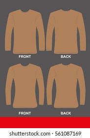Simple Long Sleeve T-Shirts  design, colored Brown