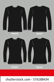Simple Long Sleeve T-Shirts design, colored Black
