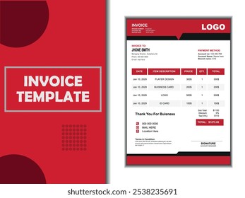 SIMPLE LOOKING INVOICE TEMPLATE DESIGN